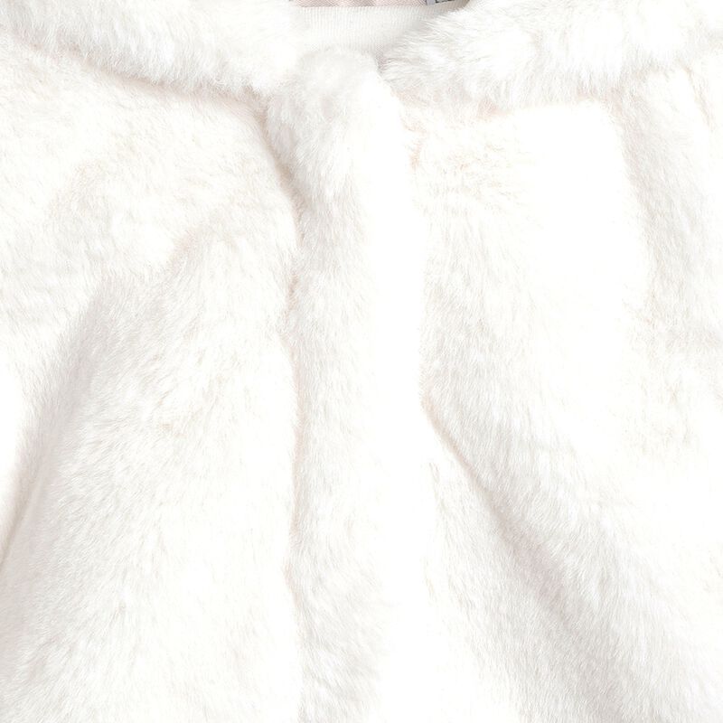 Faux Fur Front Open Cardigan with Hood image number 2